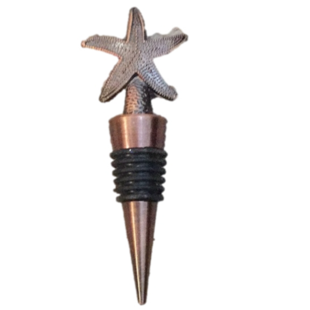 NWOT Vintage Starfish Beach Bronze Metal Wine Topper Wine House Y2K Gift